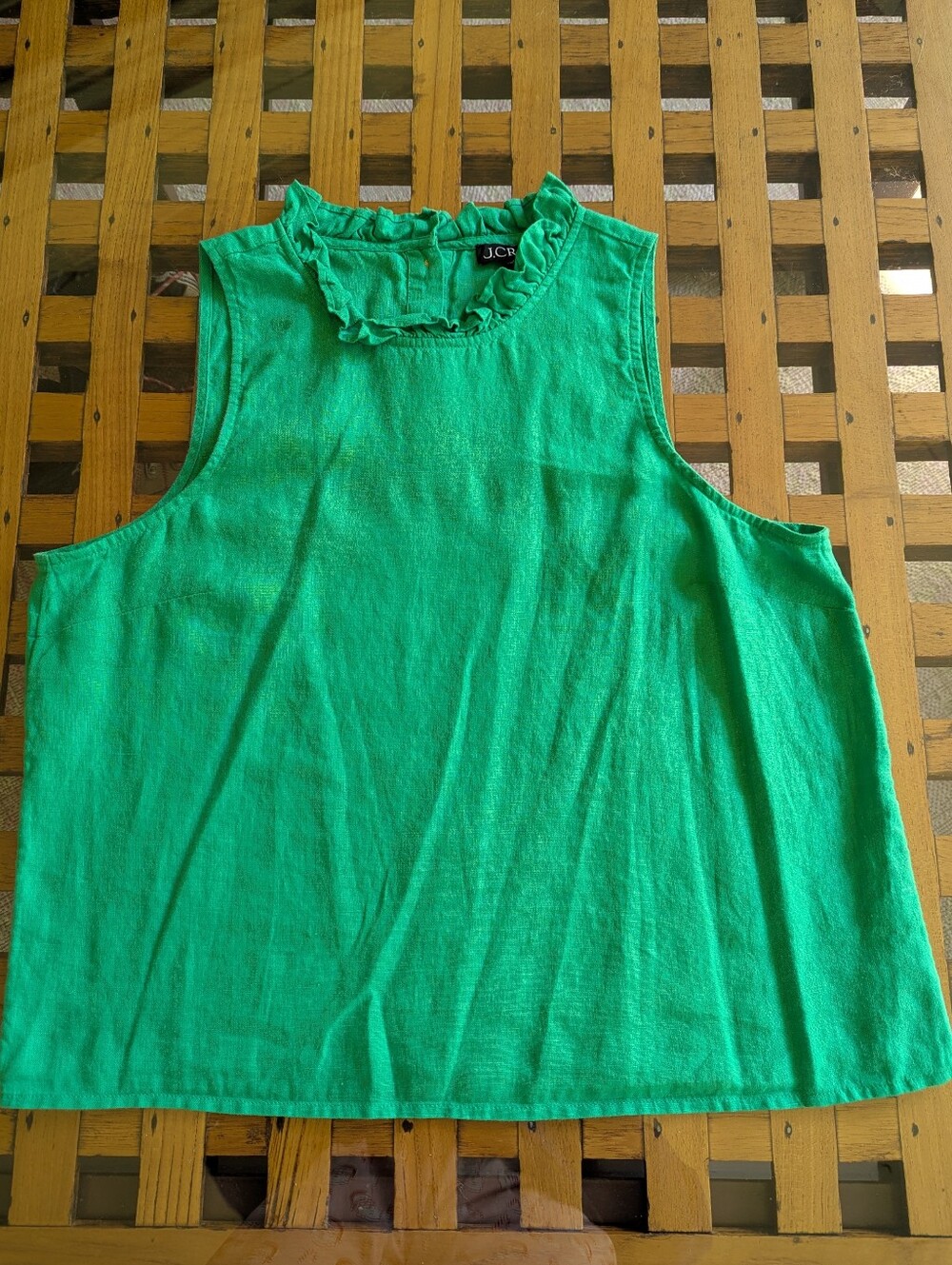 J. Crew Fleur Ruffle Linen Top